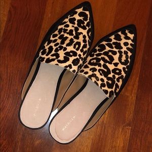 Halogen Leopard Mule Flats (NEVER WORN)